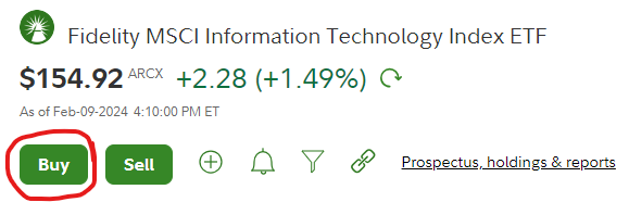 Fidelity ETF Buy Button